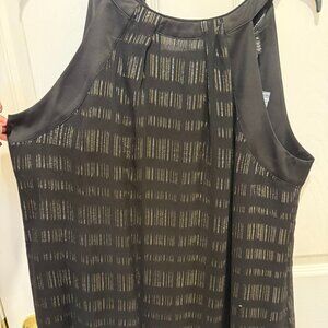 **White House Black Market Silk Harriett Clip Date Top – Size 14 (Black)**